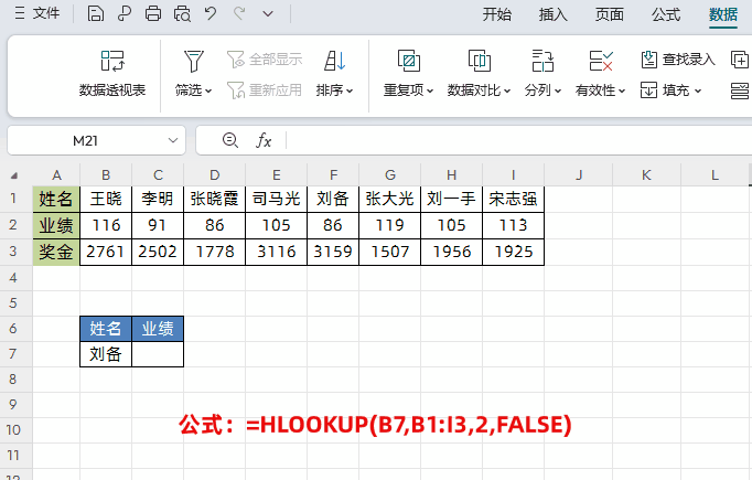 excel中hlookup函数的使用方法及实例教程-趣帮office教程网