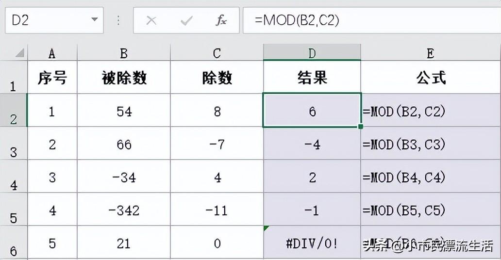 excel取余数函数公式，求余函数MOD的应用技巧-趣帮office教程网