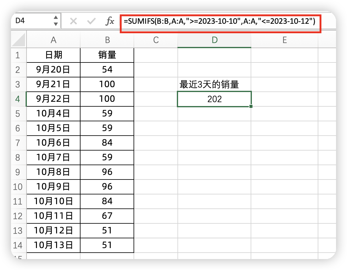 excel表格sumifs函数日期条件的使用方法及实例-趣帮office教程网