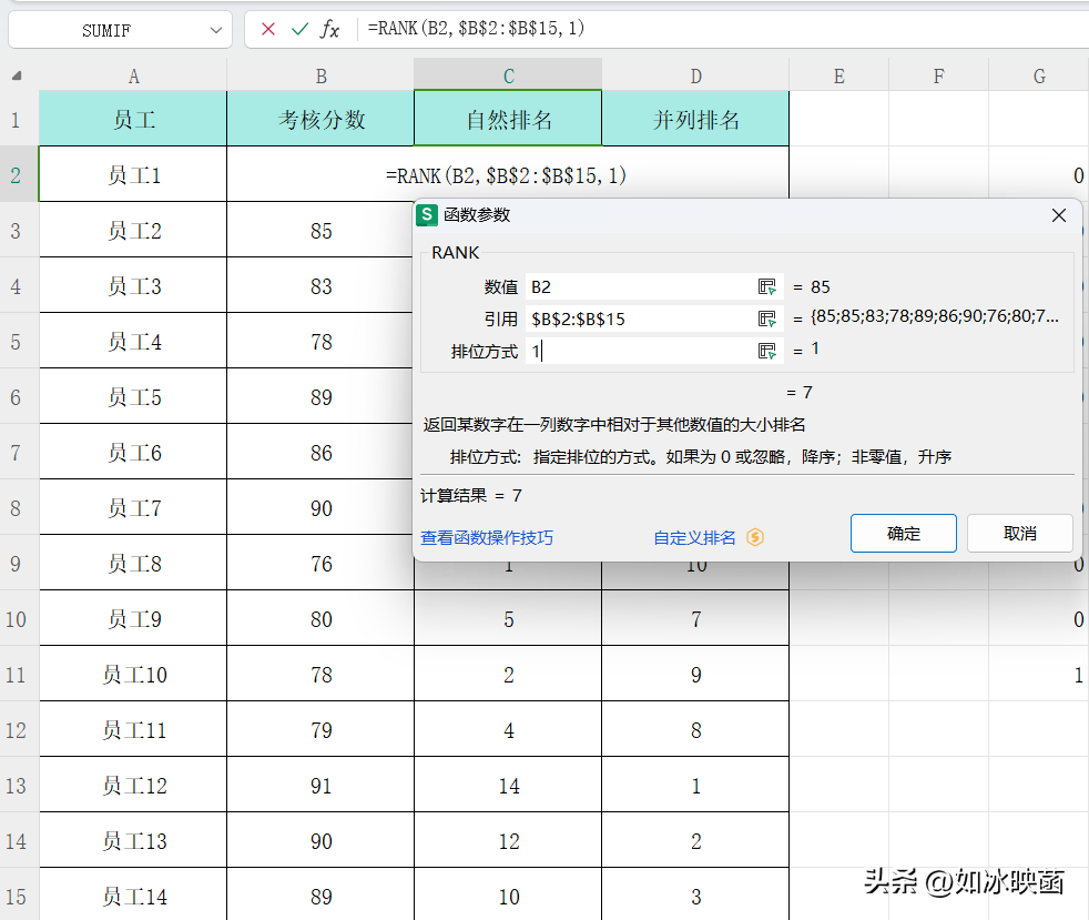 成绩排名excel怎样排序，按名次排名的两种方法RANK&UNIQUE函数-趣帮office教程网