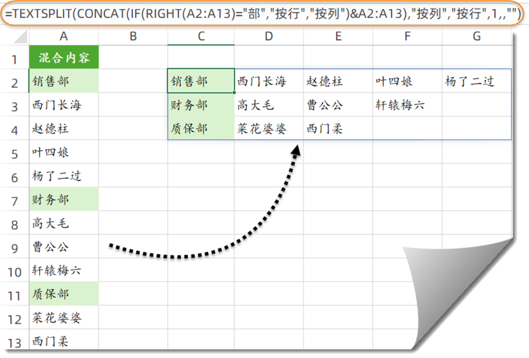 excel分隔符拆分：TEXTSPLIT函数用法和实例-趣帮office教程网