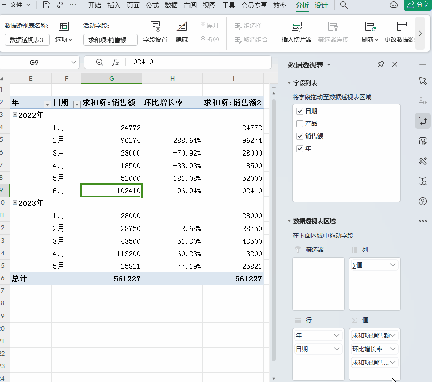 同比增长率怎么算excel，excel怎么做同比环比表格？-趣帮office教程网