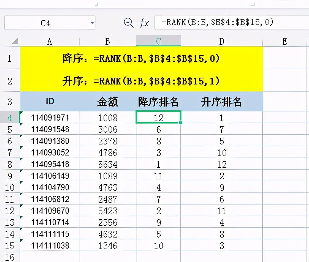 excel排序函数有哪些，excel中4个排名函数用法详解-趣帮office教程网