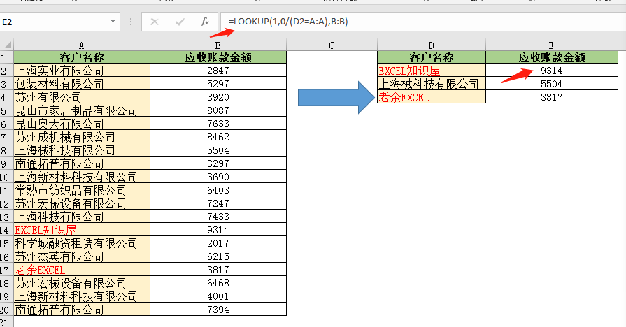 excel中lookup函数应用方法详解-趣帮office教程网