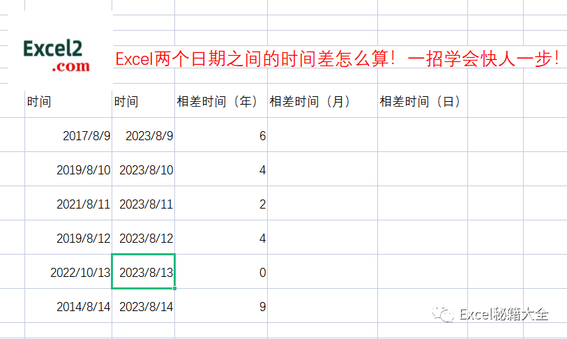 excel怎么把两个日期相减，excel两个日期之间的时间差怎么算？-趣帮office教程网