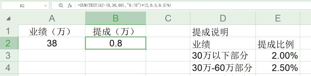 excel中不用区间辅助怎样求分段提成公式 ？-趣帮office教程网