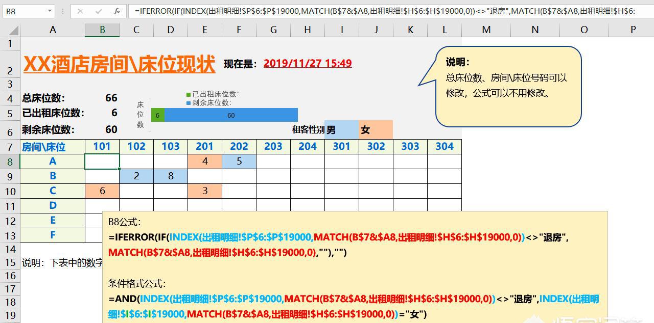 青年旅舍、小酒店、宿舍管理表格怎样用Excel制作？-趣帮office教程网