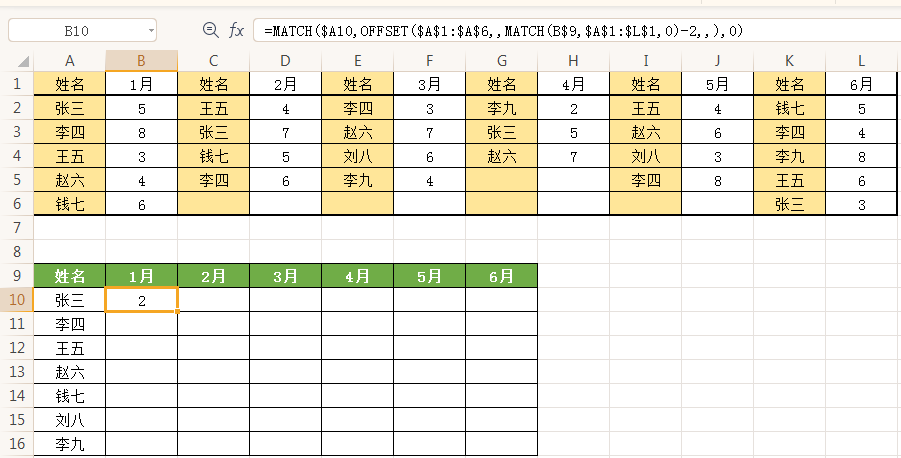 利用index+match+offset函数实现查找的方法和实例-趣帮office教程网