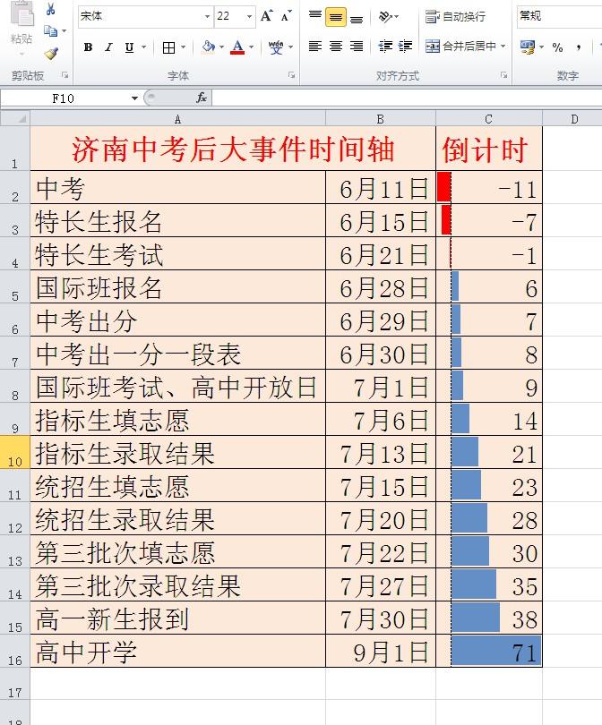 用EXCEL如何制作中高考倒计时效果？-趣帮office教程网