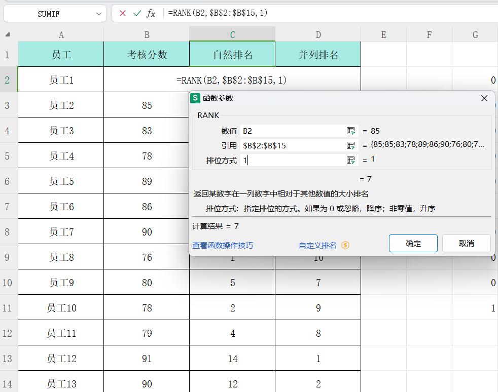 excel小技能之按名次排名的两种方法RANK&UNIQUE函数-趣帮office教程网