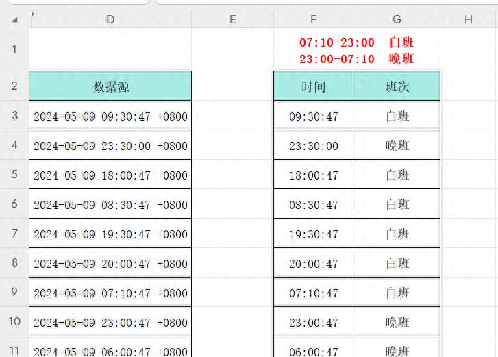 excel中如何通过打卡时间计算班次？-趣帮office教程网