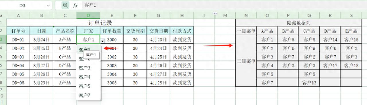 excel小技能之如何进行数据多级下拉联动INDIRECT函数应用-趣帮office教程网