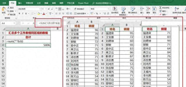 多个excel文件数据汇总成一张表，3个方法快速汇总多张工作表-趣帮office教程网