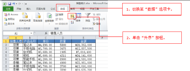 excel表格中按字段进行分类汇总的操作方法和步骤-趣帮office教程网