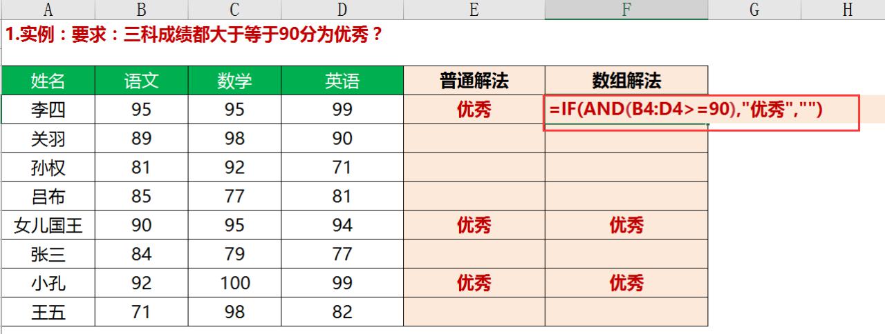 Excel中AND与OR函数一键精确地根据多个条件进行筛选和判断-趣帮office教程网