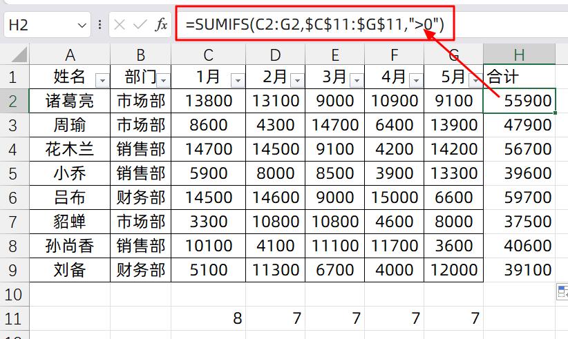 excel中忽略隐藏行、隐藏列进行计算的技巧-趣帮office教程网