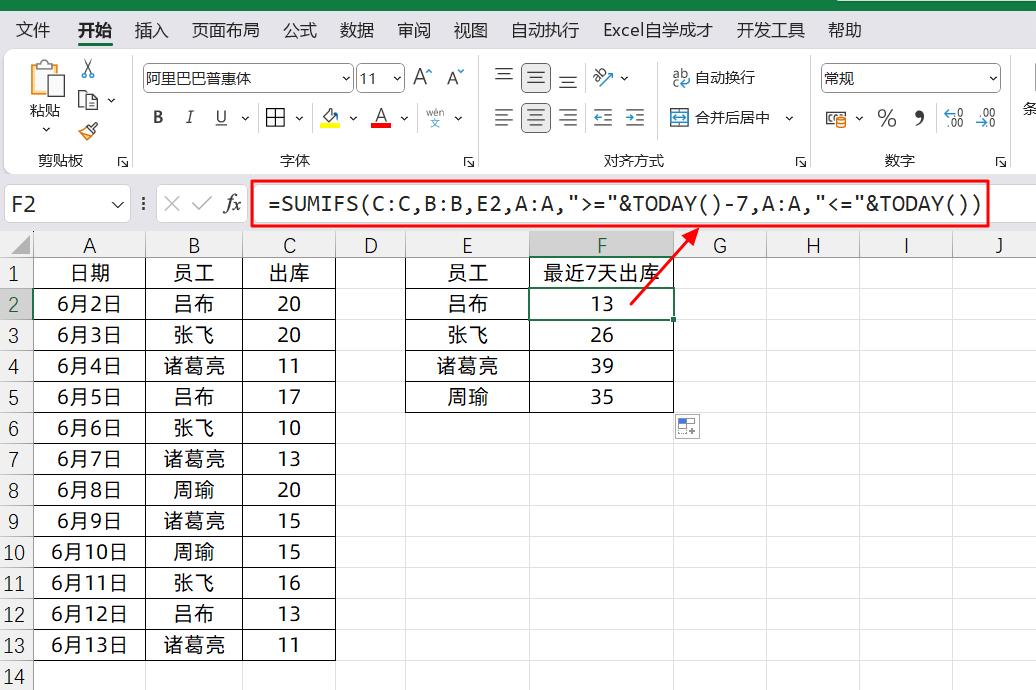 excel中每隔七天进行日期汇总的方法及公式解析-趣帮office教程网