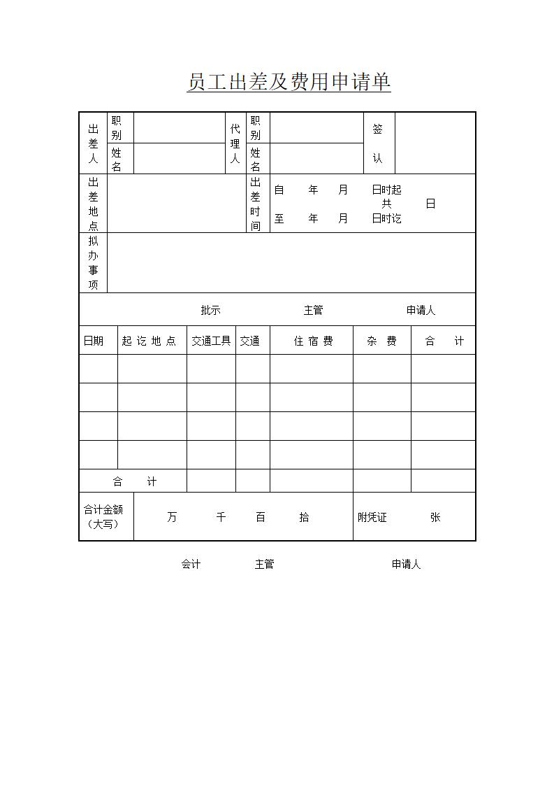 费用申请单模板word格式免费下载（精选模板5款）-趣帮office教程网