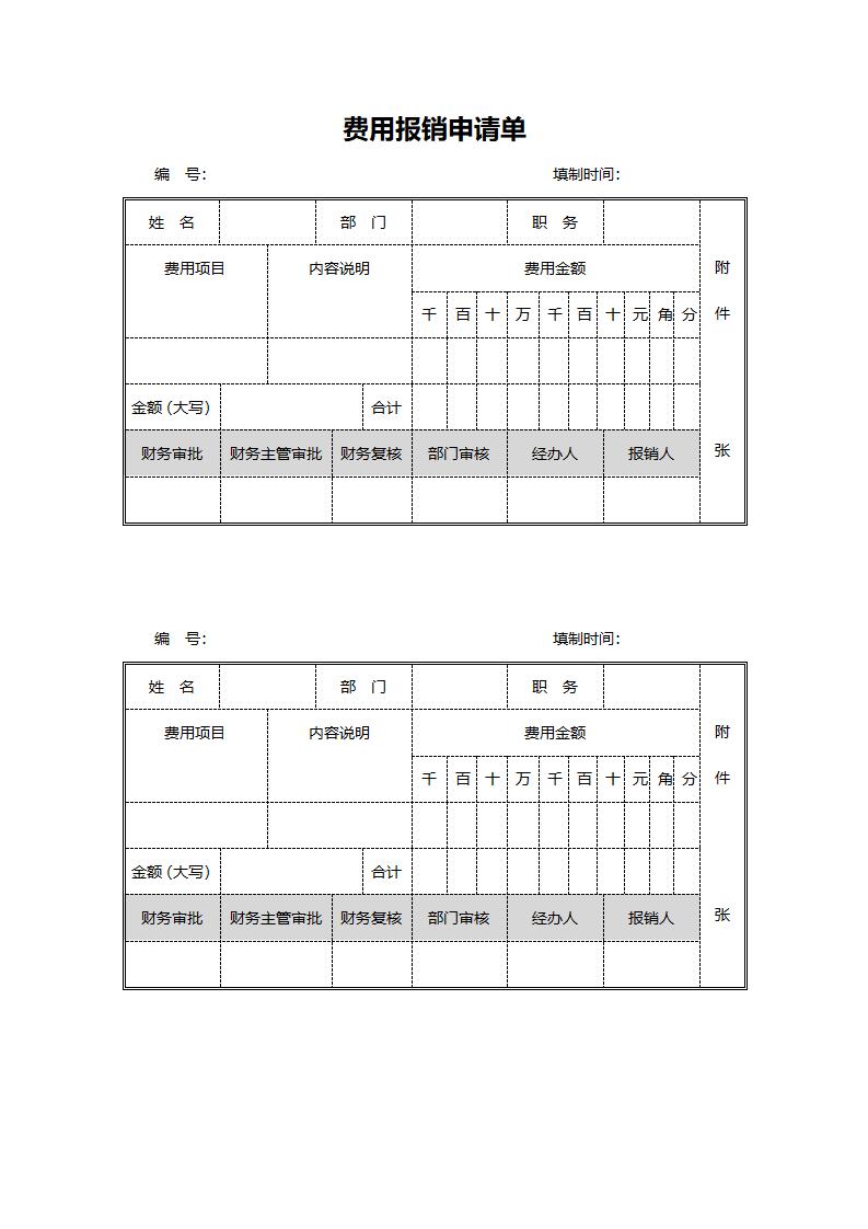 费用申请单模板word格式免费下载（精选模板5款）-趣帮office教程网