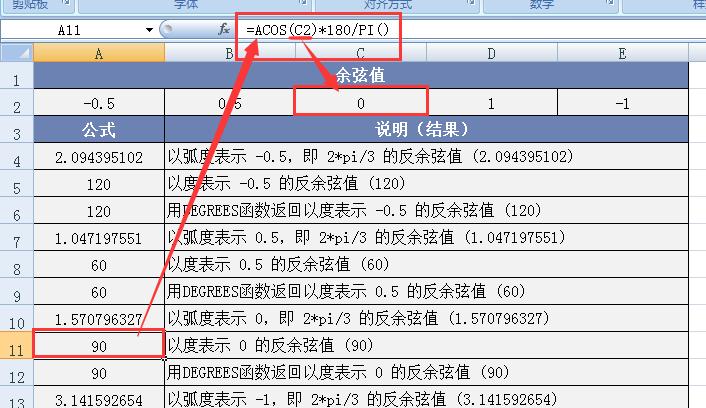 深度解析Excel之ACOS函数用法：探索反余弦值的奥秘-趣帮office教程网