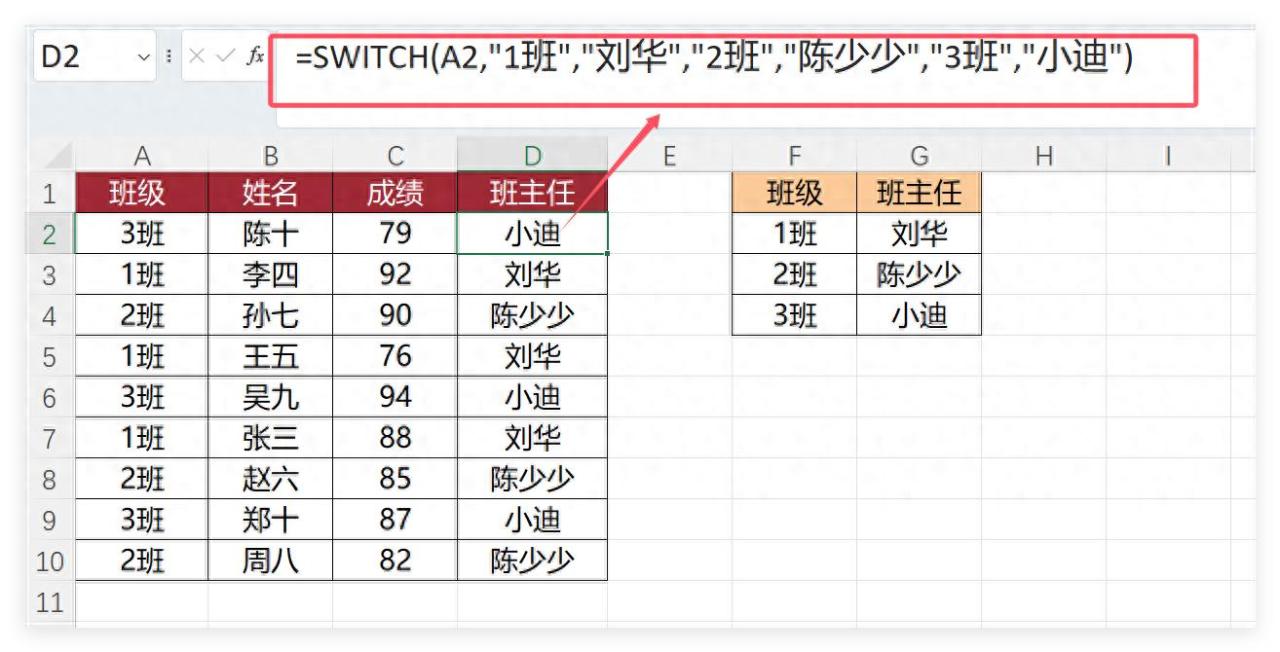 告别IF函数多条件判断，在excel中使用条件判断函数Switch秒解-趣帮office教程网