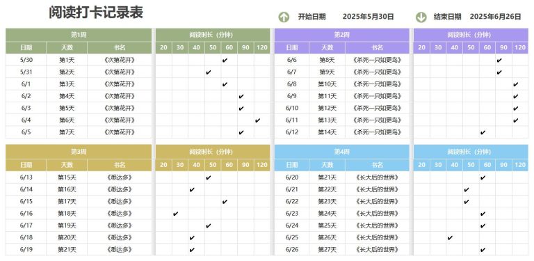 excel每日打卡记录表格免费下载(精选模板10款) - 趣帮office教程网