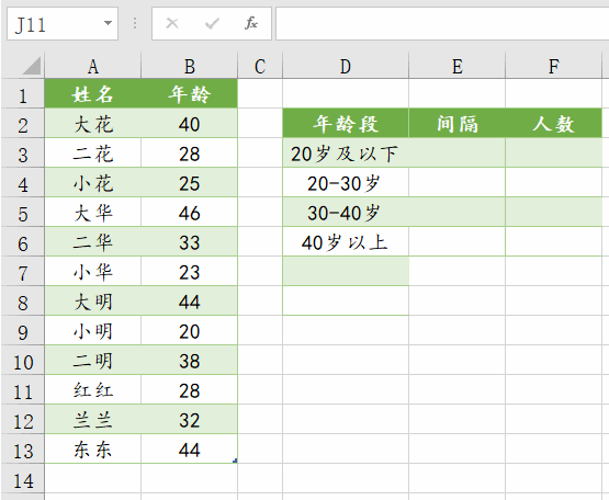 Excel实用技巧：按年龄段轻松统计人数-趣帮office教程网