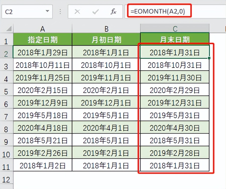 Excel一键算出月初月末日期，这个方法超简单-趣帮office教程网