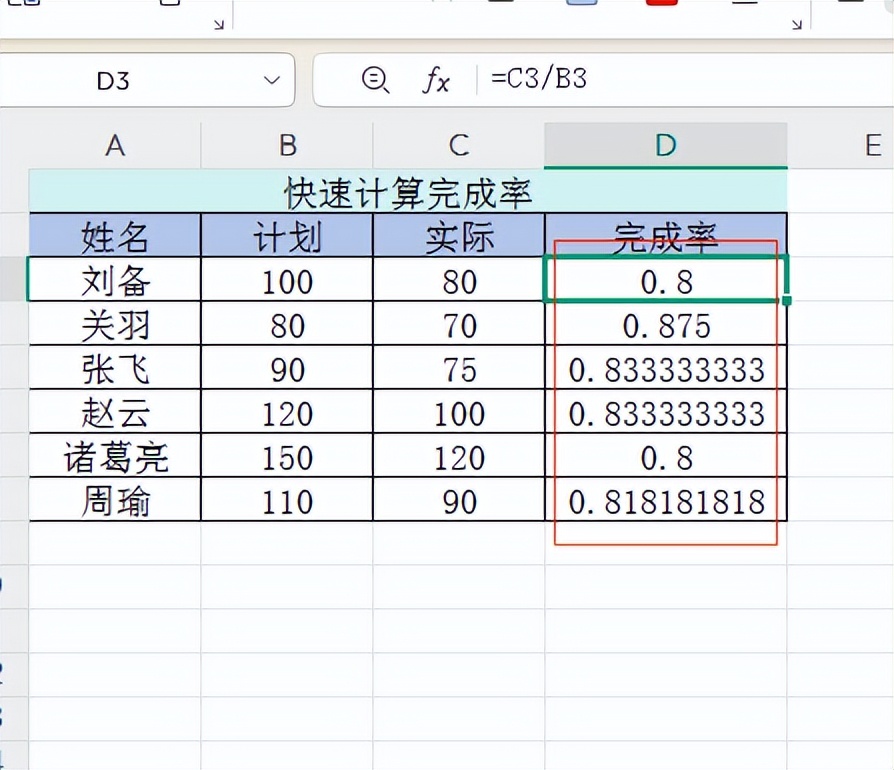 Excel完成率计算+显示，1分钟全掌握-趣帮office教程网