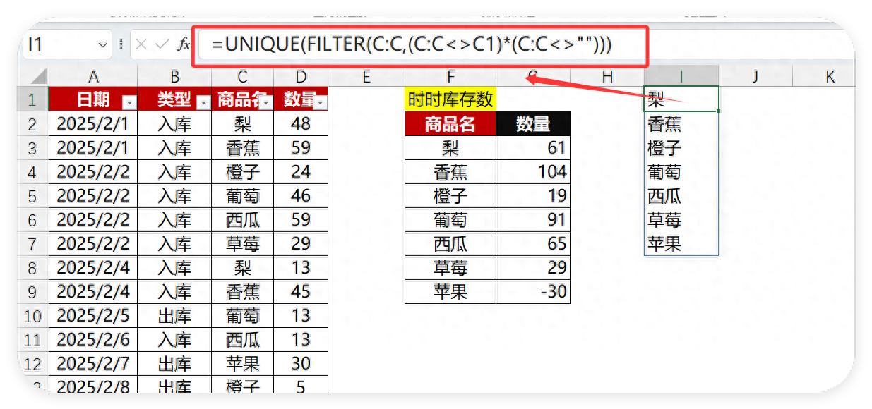 库存统计太痛苦？Excel这两个功能自动计算，让你准时下班！-趣帮office教程网