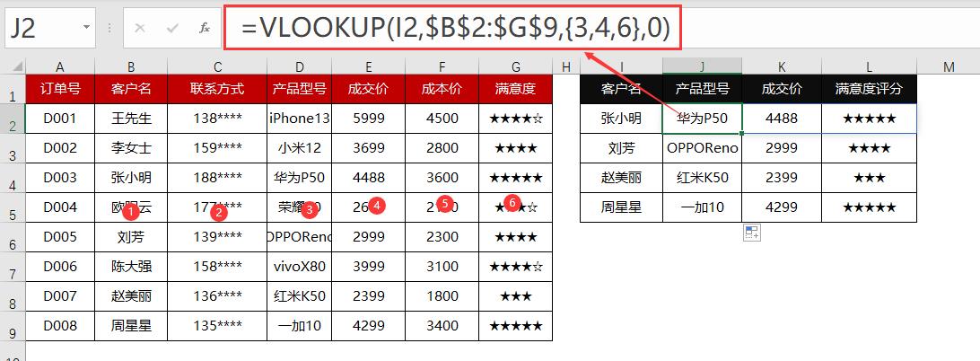 VLOOKUP第三参数的逆天操作，隔列提取+乱序抓取全搞定！-趣帮office教程网