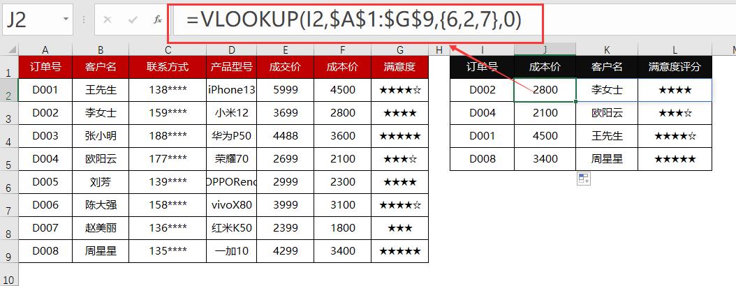 VLOOKUP第三参数的逆天操作，隔列提取+乱序抓取全搞定！-趣帮office教程网