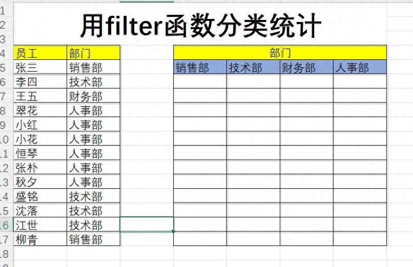 巧用FILTER函数实现数据分类：从左表到右表的高效操作-趣帮office教程网