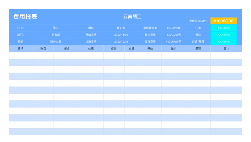 节省50%时间!财务人员必收的4个excel费用清单模版-趣帮office教程网