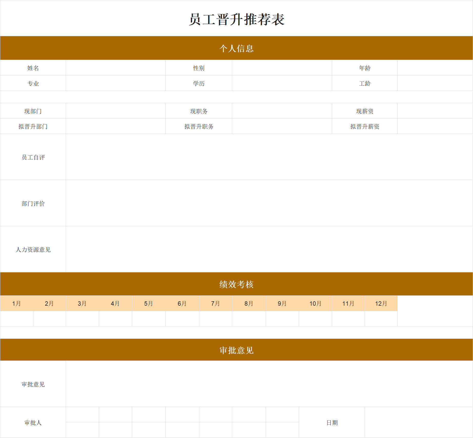 精选4款优秀员工推荐表Excel模板,晋升/升职都可用-趣帮office教程网