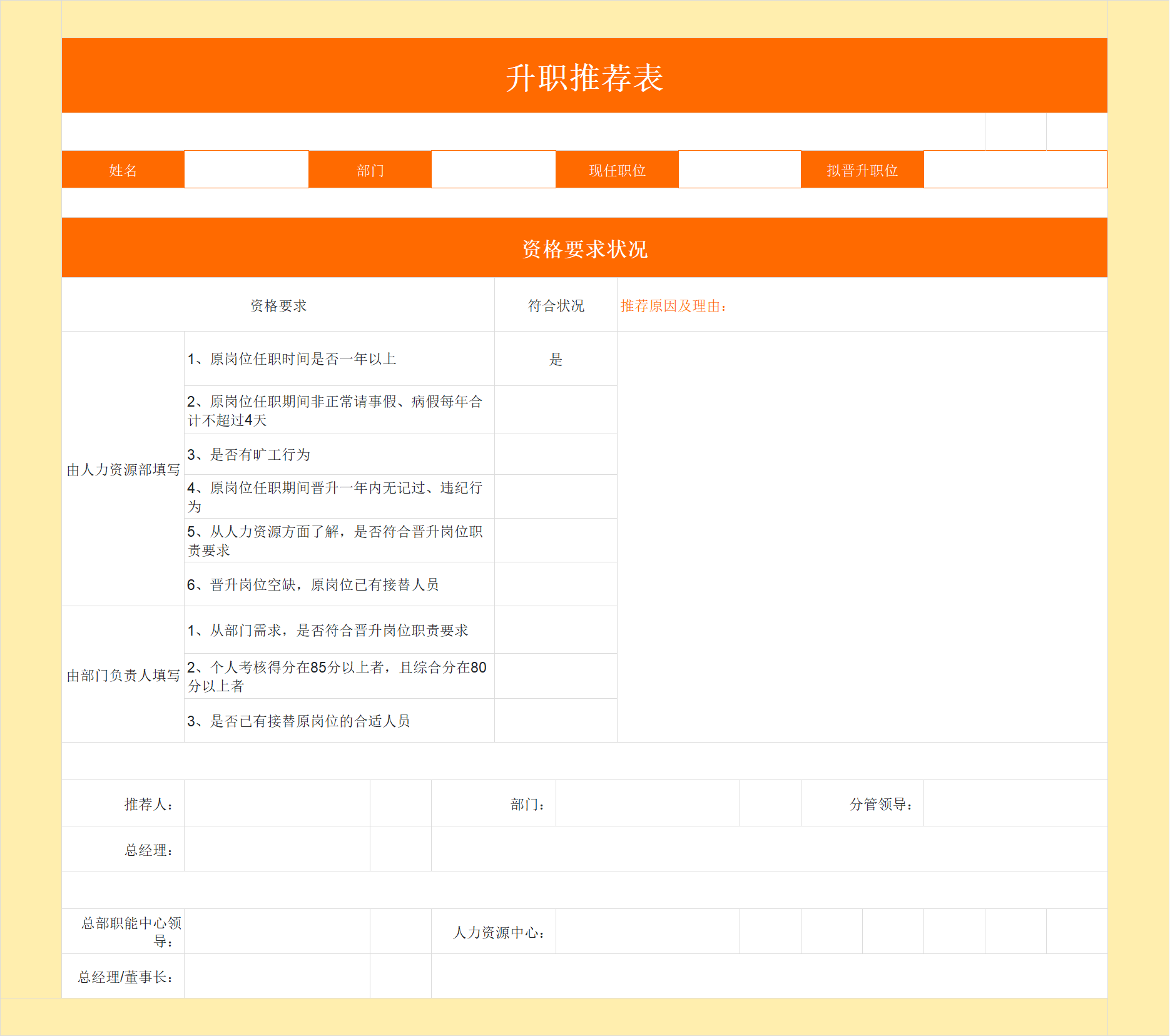 精选4款优秀员工推荐表Excel模板,晋升/升职都可用-趣帮office教程网