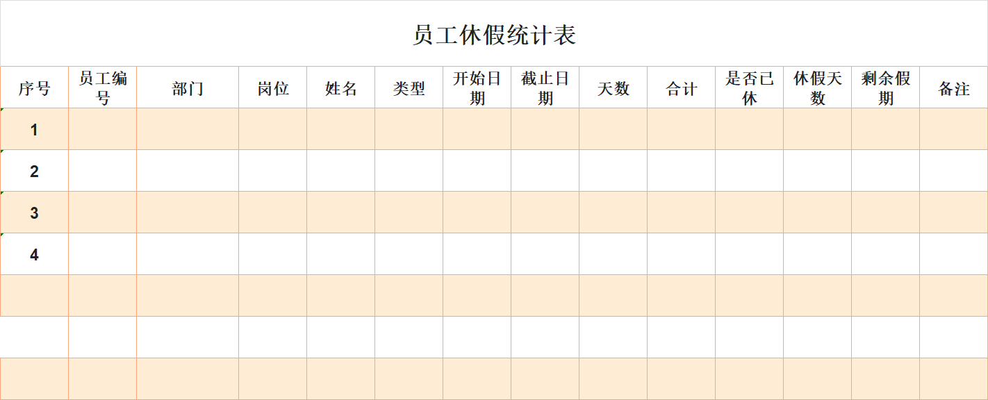 人事打工人必备！精选请假Excel模板：覆盖申请/审批/统计全流程-趣帮office教程网
