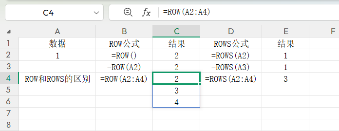 WPS行列引用函数用法,row、rows、column、columns的区别-趣帮office教程网
