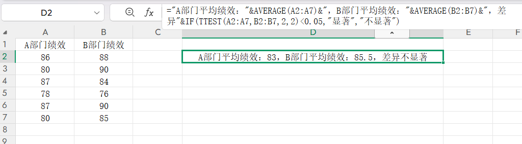 WPS表格进阶必学！TTEST函数使用指南：判断两组数据差异是否显著-趣帮office教程网
