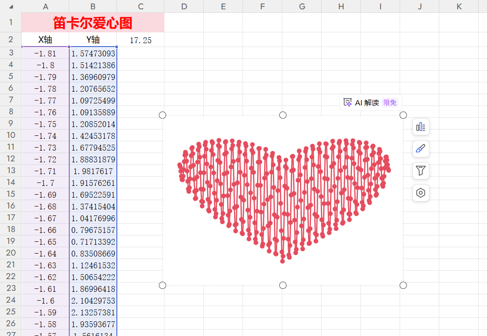 Excel竟然能做动态爱心?笛卡尔爱心图制作方法-趣帮office教程网