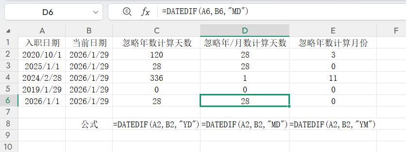 DATEDIF函数6种用法，轻松计算日期间隔超实用-趣帮office教程网