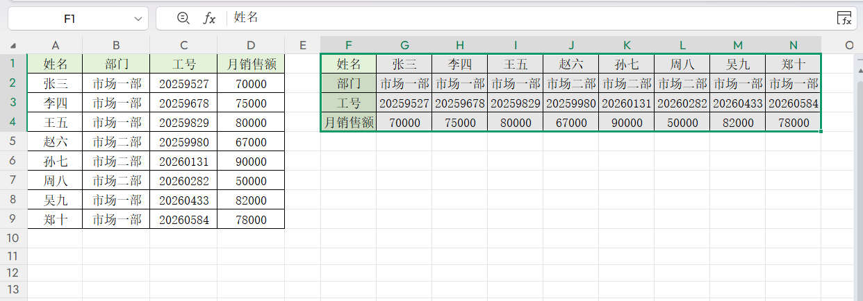Excel不用公式也能快速完成行列转置，选择性粘贴的实用技巧-趣帮office教程网