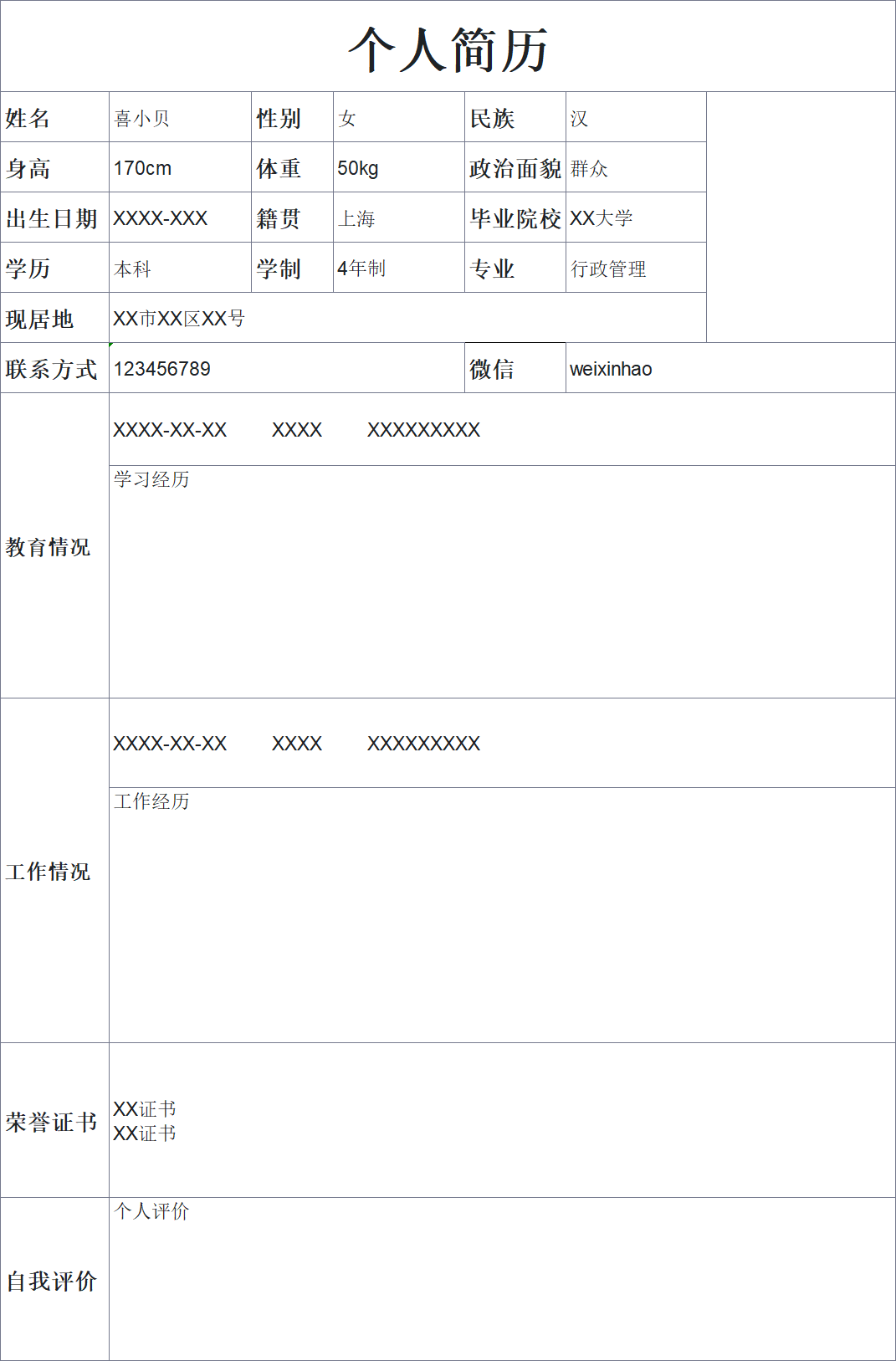 2026行政人事岗位个人简历求职模板，可直接套用，HR看了想约你-趣帮office教程网