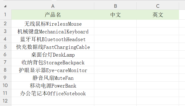 WPS表格中英文分离太麻烦？一个Ctrl+E键3秒搞定-趣帮office教程网