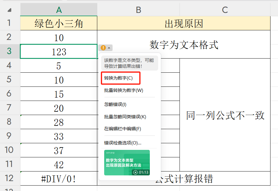 Excel单元格的绿色小三角到底是啥?4种批量消除方法,看这篇就够了-趣帮office教程网