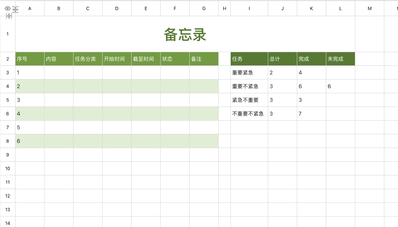 4个常用Excel备忘录模版分享,轻松记录工作与待办事项-趣帮office教程网