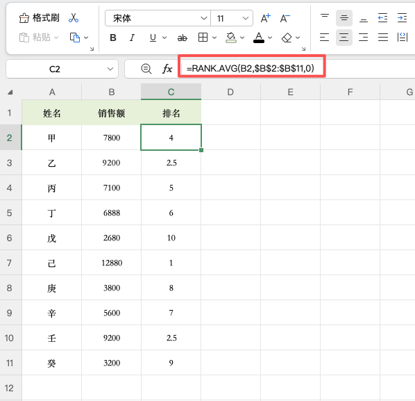 rank函数怎么用?Excel排名公式详解(含RANK.EQ和RANK.AVG)-趣帮office教程网