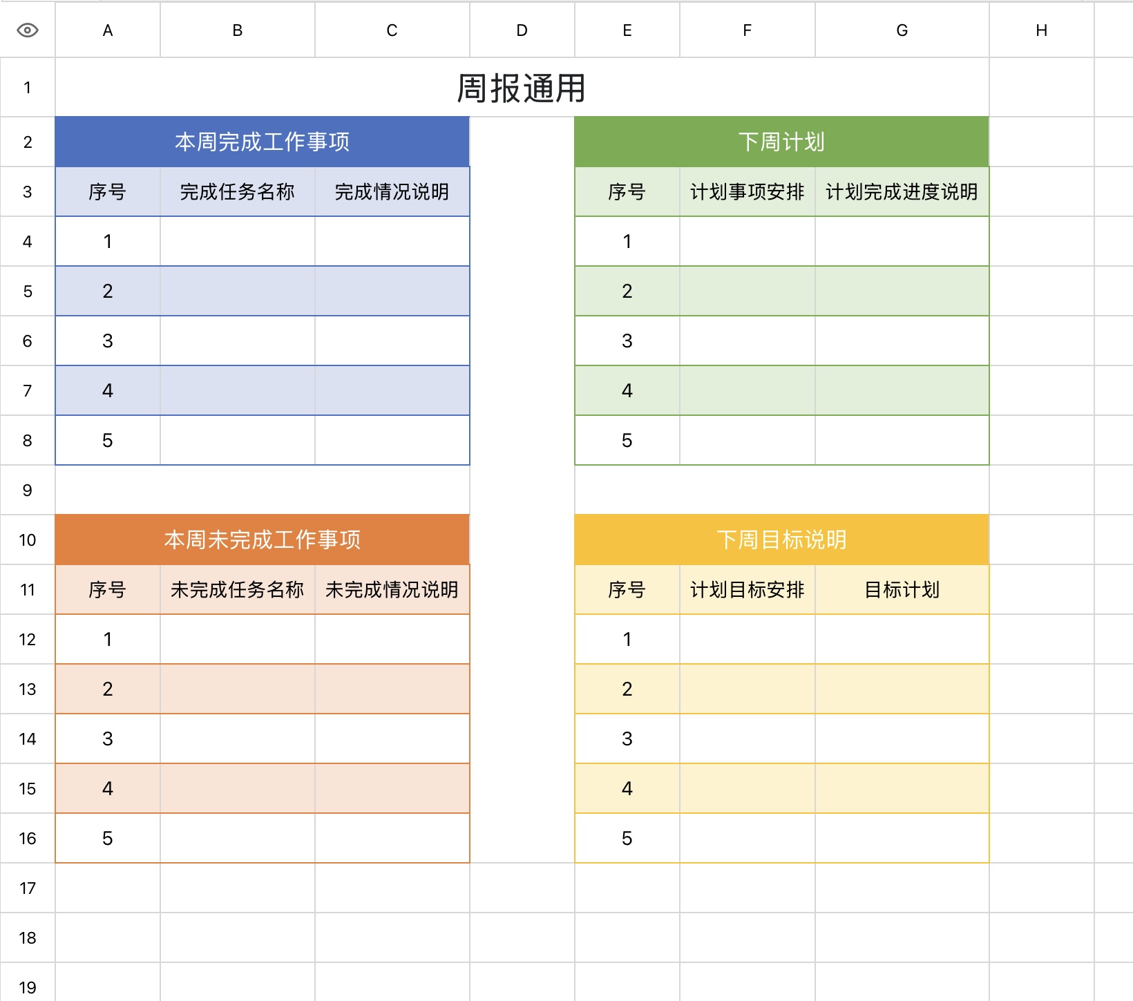 职场必备excel周报模版,轻松完成工作复盘与目标规划-趣帮office教程网
